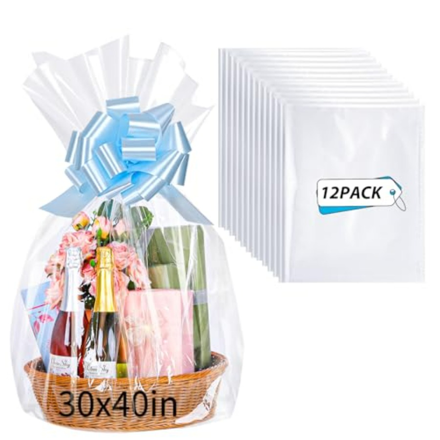 Cellophane Wrap Clear - 12PCS Large Clear Cellophane Gift Bags