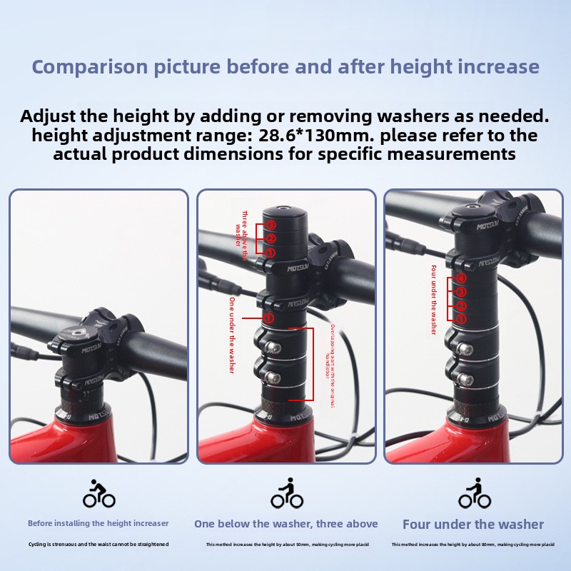 Aluminum alloy handlebar heigh - Stem Extender Tube 评论和价格