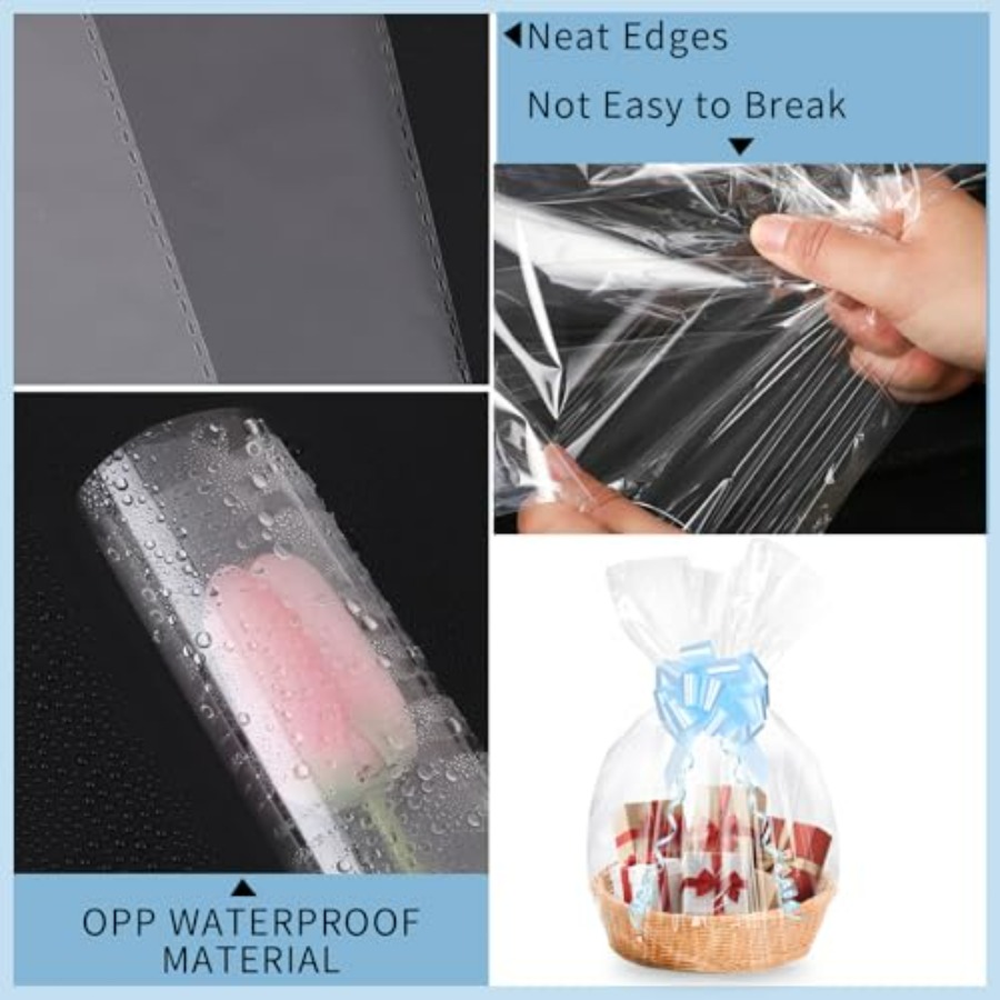12PCS Large Clear Cellophane G - Cellophane Wrap Clear 评论和价格