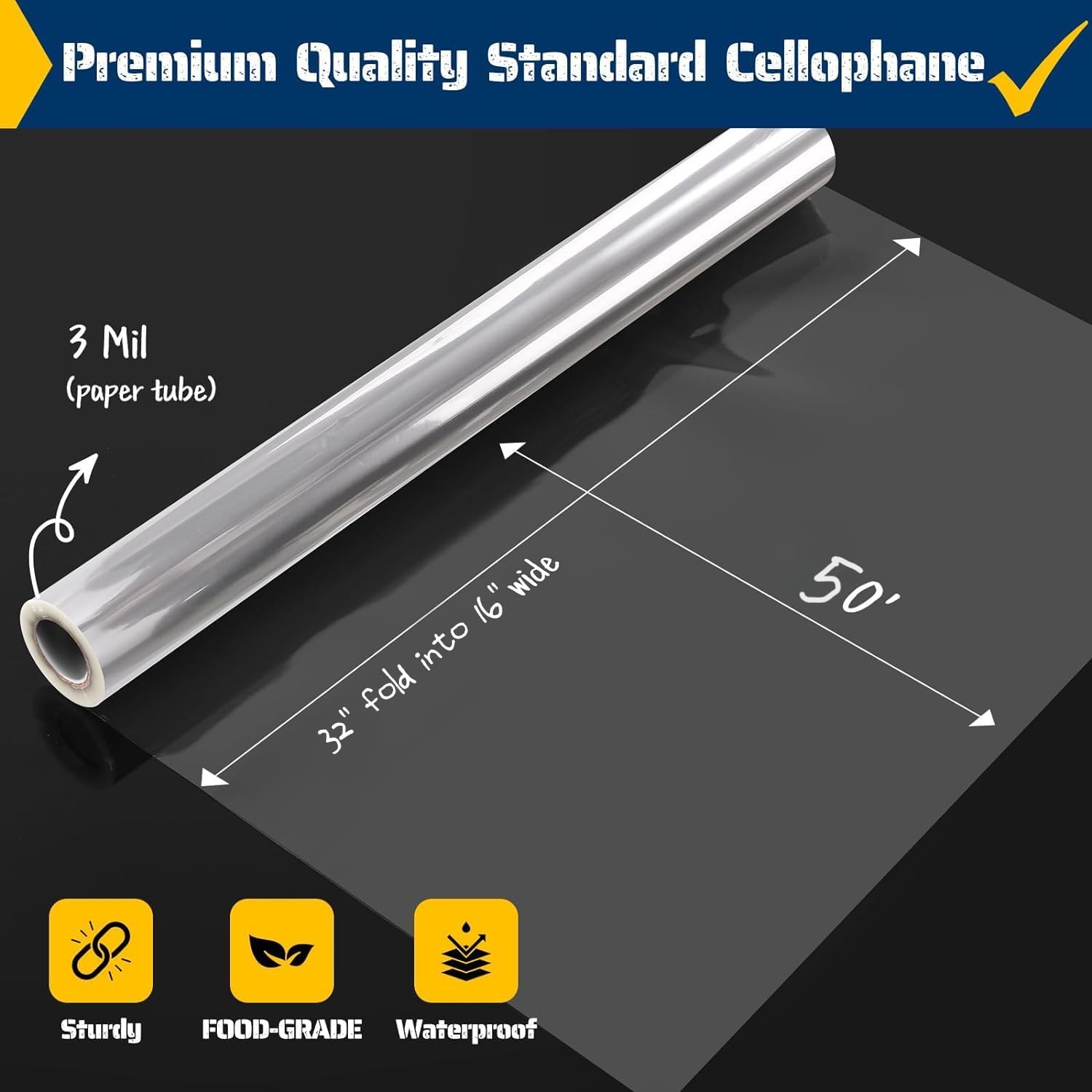 Clear Cellophane Wrap Roll 32i - Cellophane Wrap Clear 评论和价格