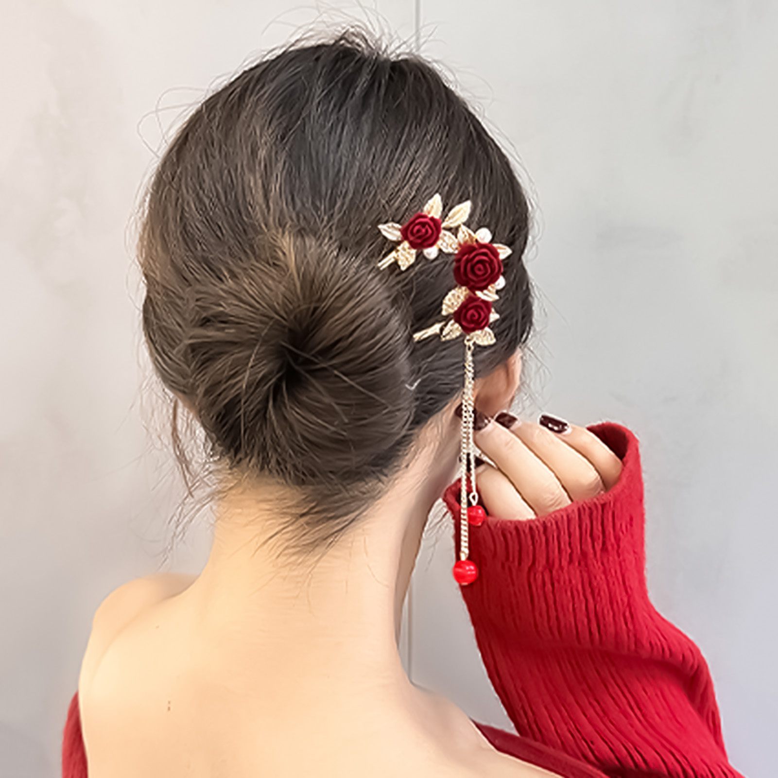 Chinese Style Rose Flower Hair - Florist Supplies 评论和价格