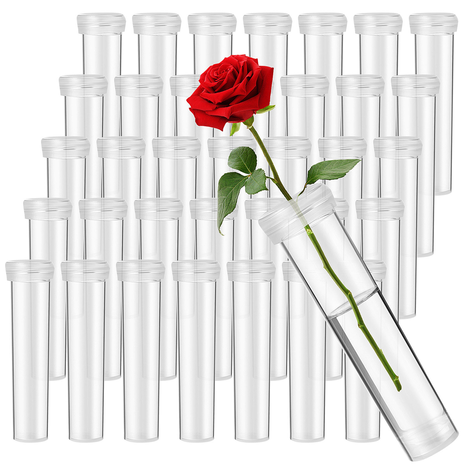 100Pcs Flower Water Tubes Leak - Stem Extender Tube 评论和价格