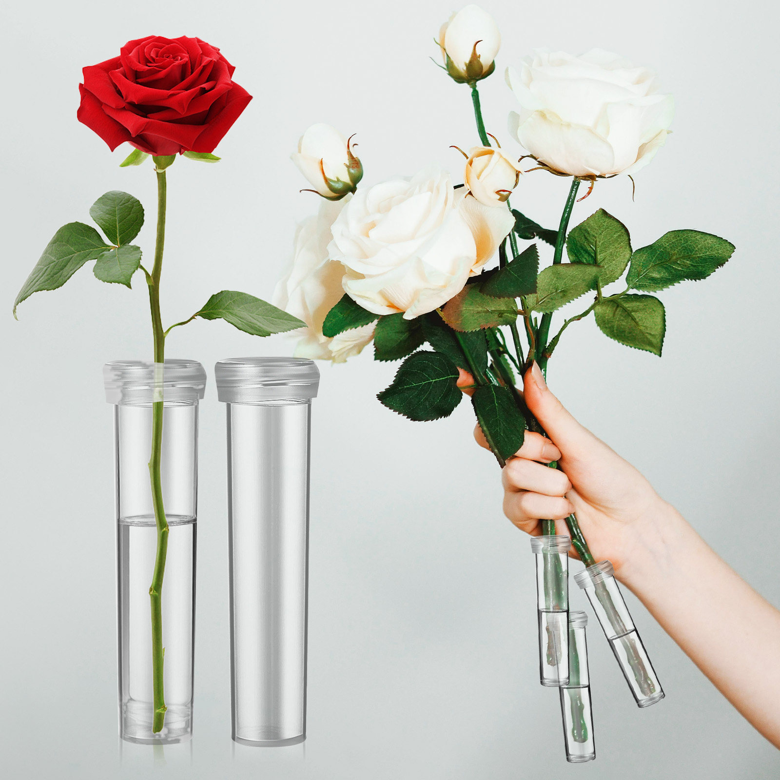 100Pcs Flower Water Tubes Leak - Stem Extender Tube 评论和价格