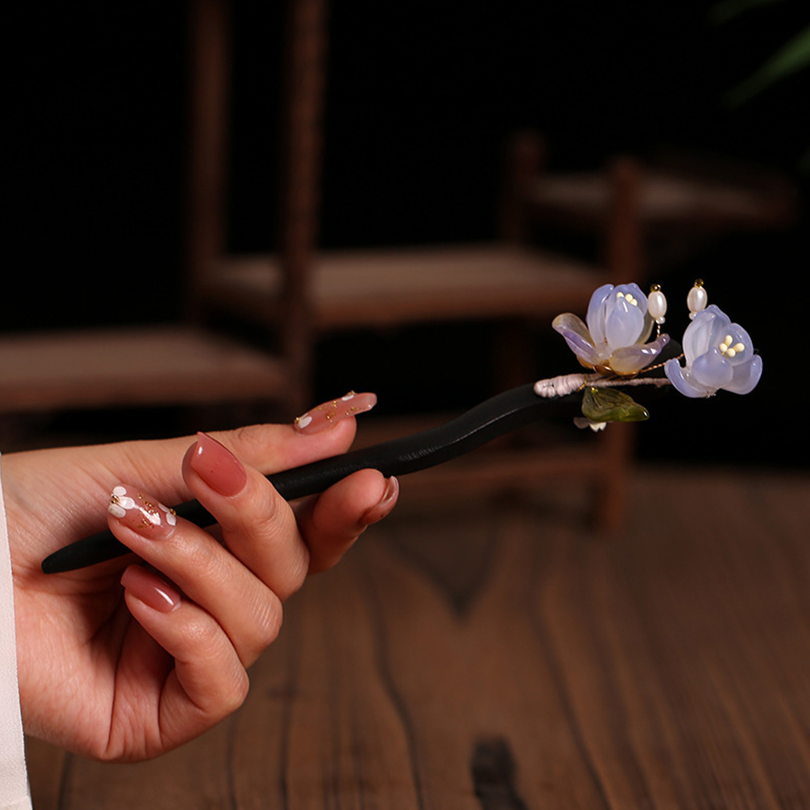 Vintage Wooden Flower Hairpin  - Florist Supplies 评论和价格