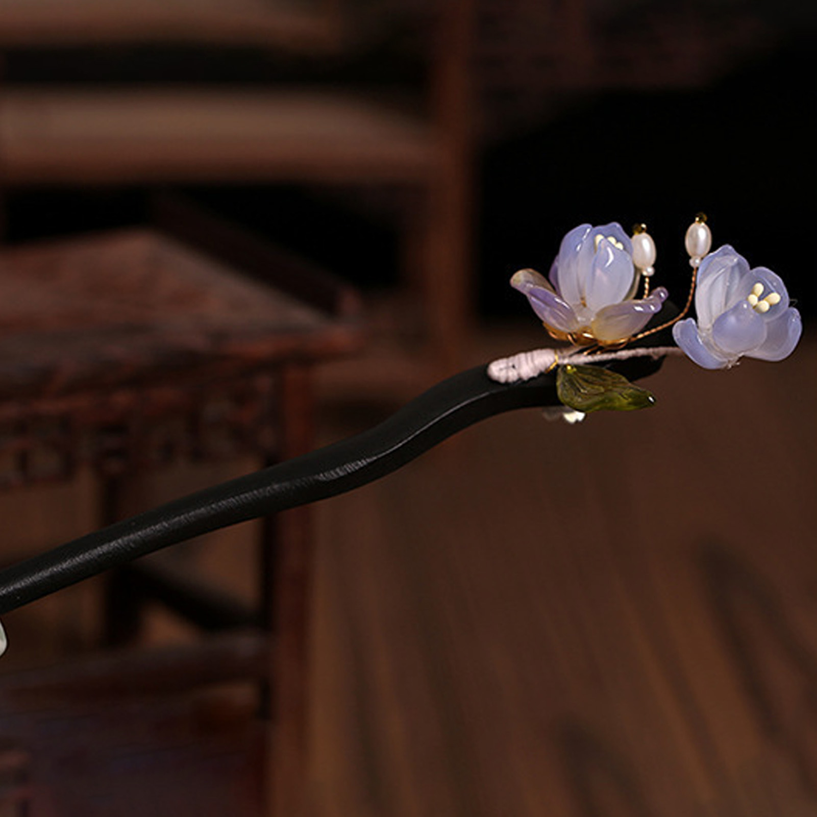 Vintage Wooden Flower Hairpin  - Florist Supplies 评论和价格